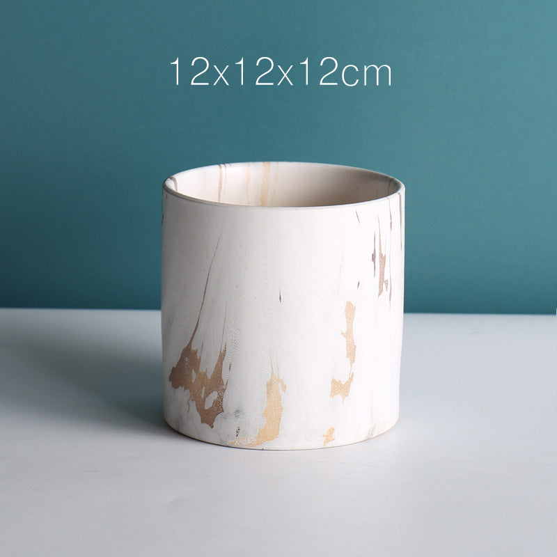 Ceramic Flower Pot with Marble Look