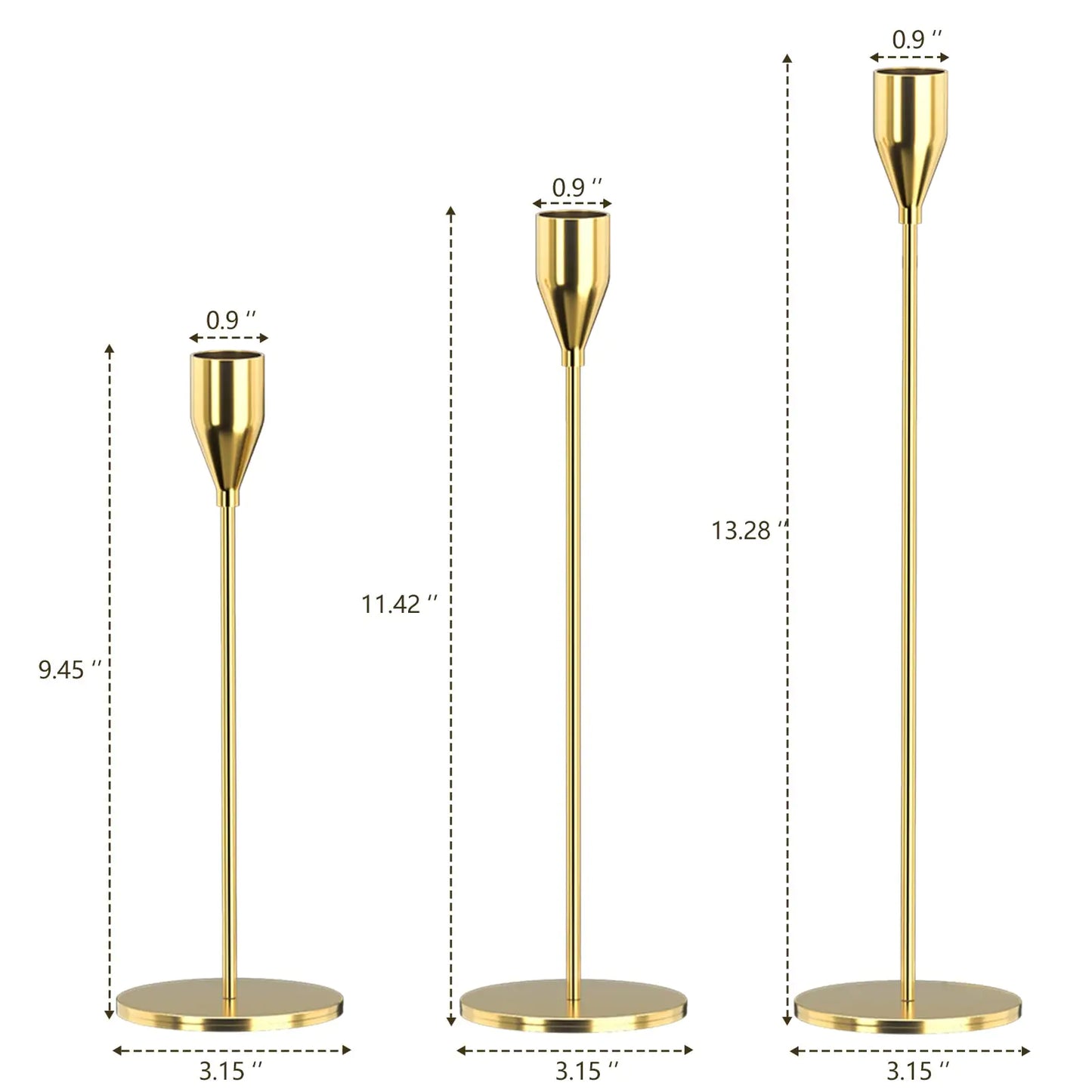 Elegant Gold Taper Candle Holders