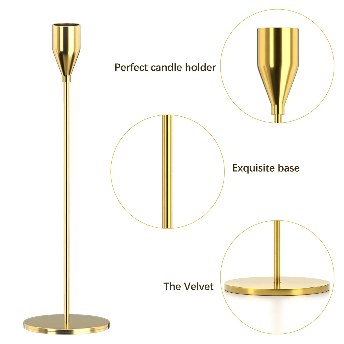 Elegant Gold Taper Candle Holders