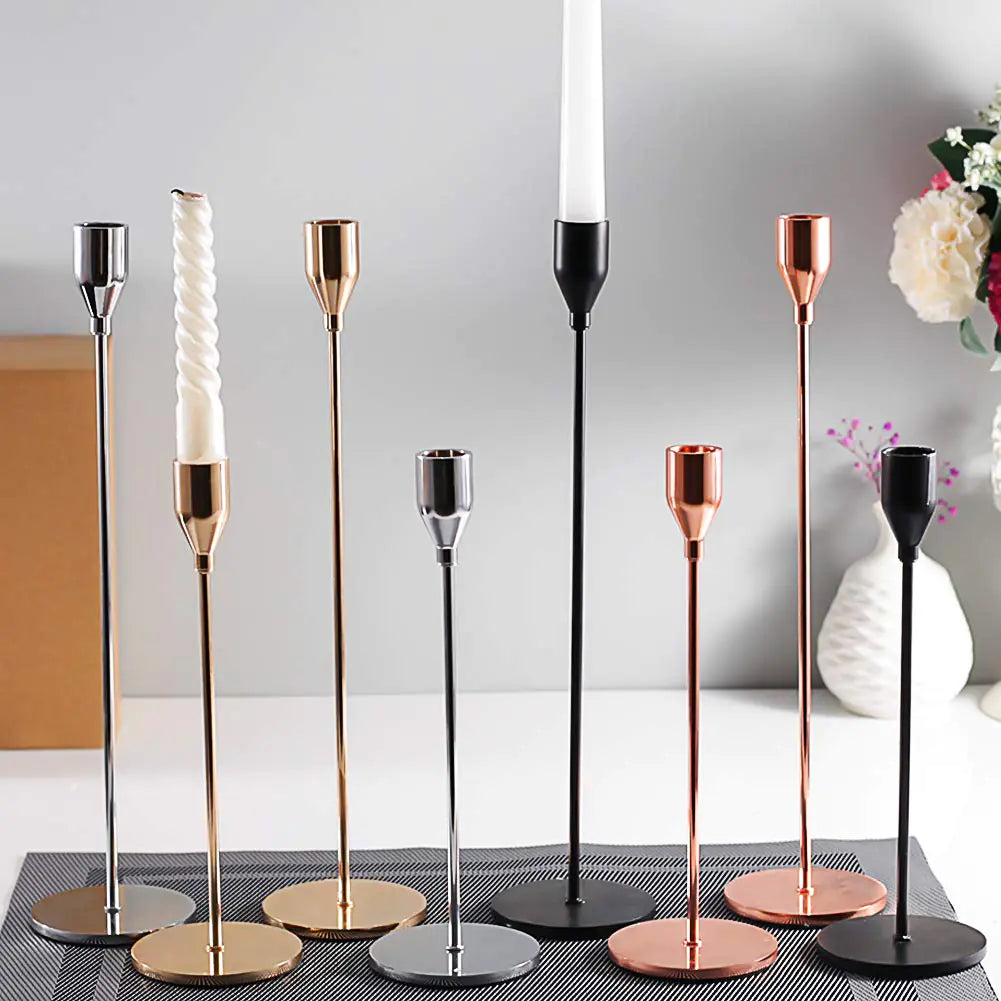 Elegant Gold Taper Candle Holders