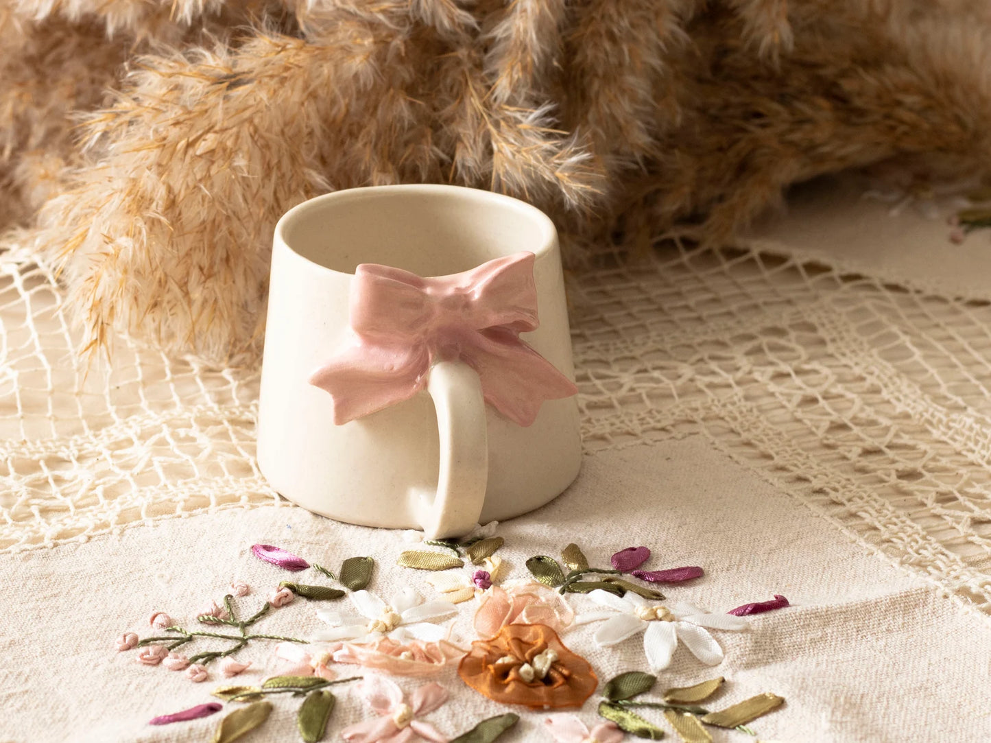 Handmade Pink Ribbon Cup